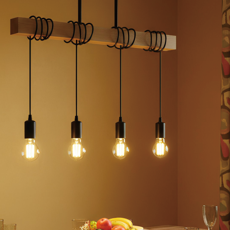 GREEN TECH LED retro vislica Green Tech E27 x 4 kom, drvo + metal - OLD OAK-4W - Image 8