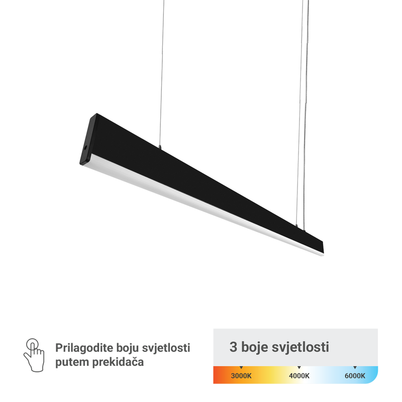 Green Tech 40W crna LED linearna svjetiljka duzine 120cm pod sifrom LL-2280