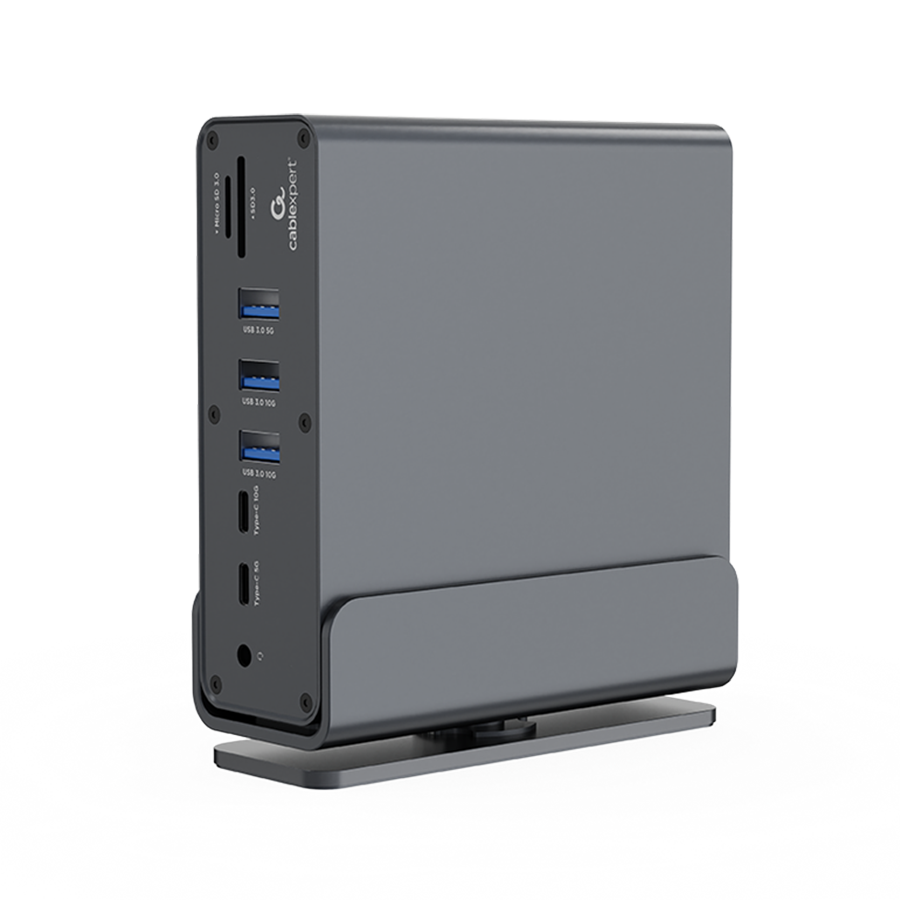 Docking station GEMBIRD USB Type-CF 15-in-1 multi-port HDMIx2 + DisplayPort + PD + card reader + GigaLAN + 3.5 mm audio, grey A-CF-COMBO15-01 - Image 2