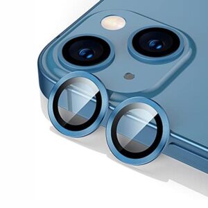 Kamera Staklo Metal i Diamond za iPhone | Zaštita Kamere u Više Boja — Plava, iPhone 13-13 Mini, Metal