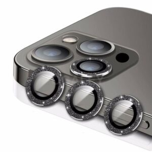 Kamera Staklo Metal i Diamond za iPhone | Zaštita Kamere u Više Boja — Crna, iPhone 11-12 Pro, Diamond