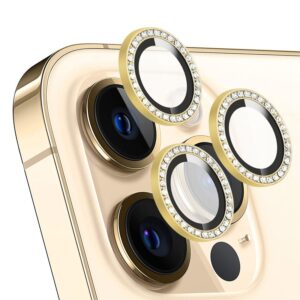 Kamera Staklo Metal i Diamond za iPhone | Zaštita Kamere u Više Boja — Zlatna, iPhone 11-12 Pro, Diamond