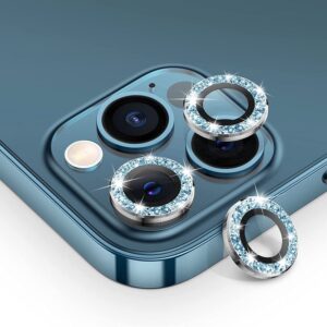 Kamera Staklo Metal i Diamond za iPhone | Zaštita Kamere u Više Boja — Plava, iPhone 11-12 Pro, Diamond