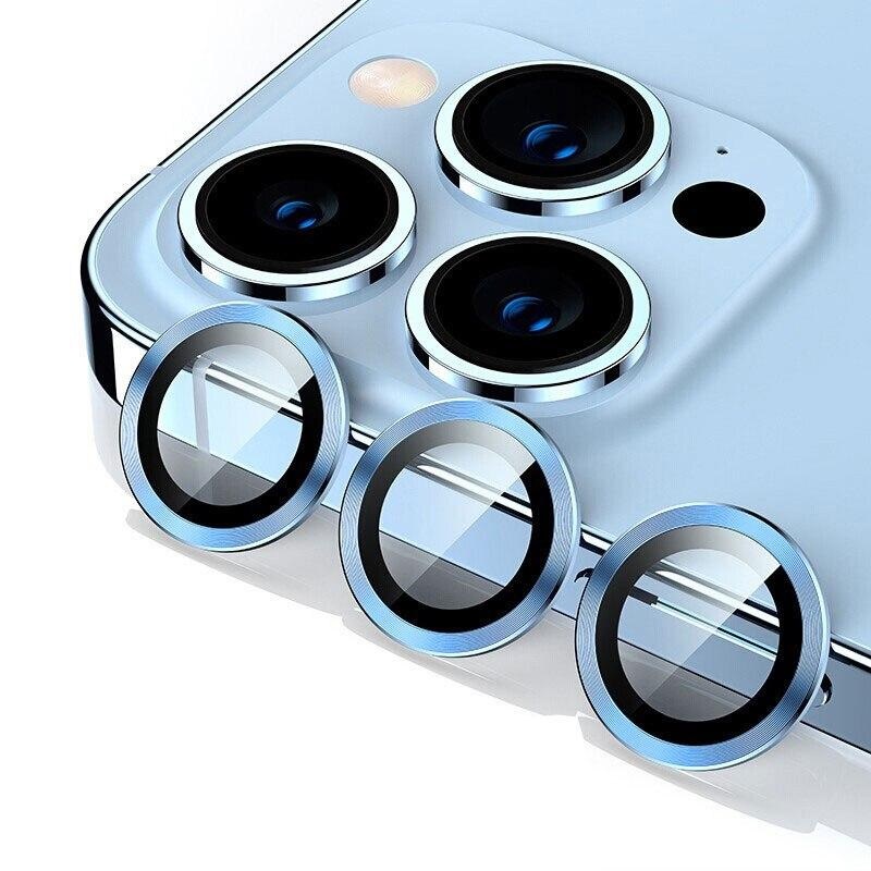 Kamera Staklo Metal i Diamond za iPhone | Zaštita Kamere u Više Boja — Plava, iPhone 14 Pro-14 Pro Max, Metal