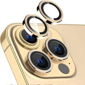 Kamera Staklo Metal i Diamond za iPhone | Zaštita Kamere u Više Boja — Zlatna, iPhone 14 Pro-14 Pro Max, Metal