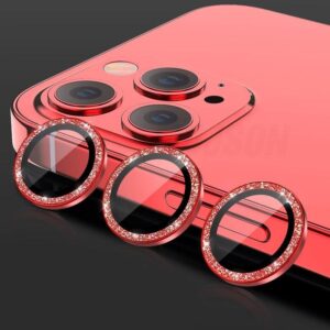 Kamera Staklo Metal i Diamond za iPhone | Zaštita Kamere u Više Boja — Crvena, iPhone 14 Pro-14 Pro Max, Diamond