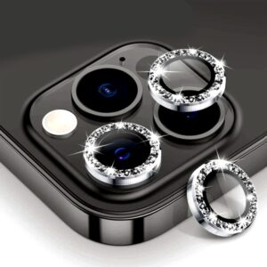 Kamera Staklo Metal i Diamond za iPhone | Zaštita Kamere u Više Boja — Crna, iPhone 14-14 Max, Diamond