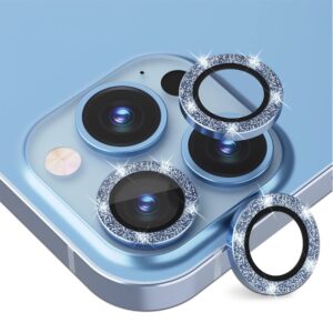 Kamera Staklo Metal i Diamond za iPhone | Zaštita Kamere u Više Boja — Plava, iPhone 14-14 Max, Diamond