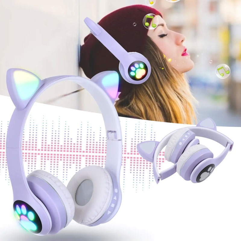 CAT EAR SLUSALICE BLUETOOTH ST-23M PURPLE - Image 2