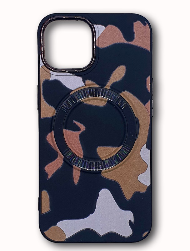 CAMO Silikonska Maskica za iPhone | Zaštitna Futrola — iPhone 14 Pro, Zelena i Smeđa