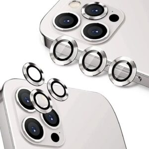 Positioner zaštitno staklo kamere Diamond i Metal za iPhone — Srebrna, iPhone 14 Pro/14 Pro Max, Metal