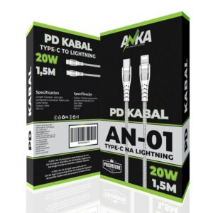 PD KABAL TYPE-C - LIGHTNING AN-01 1,5M BIJELI AN-KA