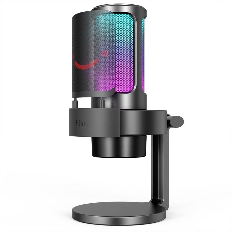 USB mikrofon za snimanje i streaming FIFINE AmpliGame A8 RGB crni