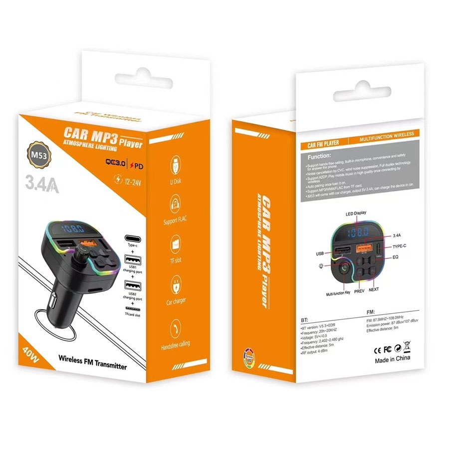 FM TRANSMITER QC3.0 PD 40W M53 - Image 2