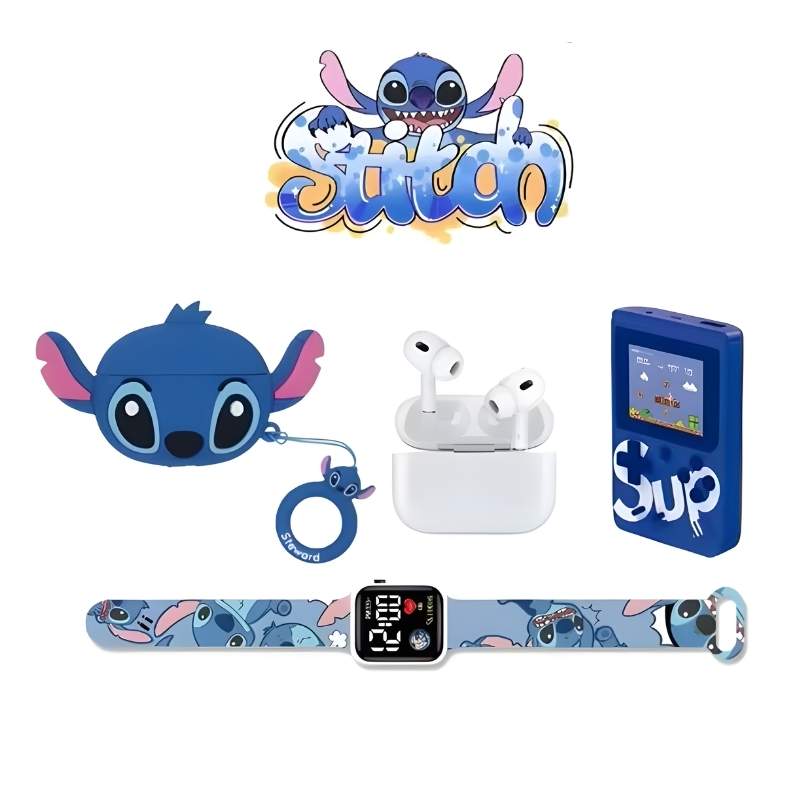 Stitch poklon paket 4U1 KT-A01 SAT+SUP+TWS+FUTROLA plava - Image 2