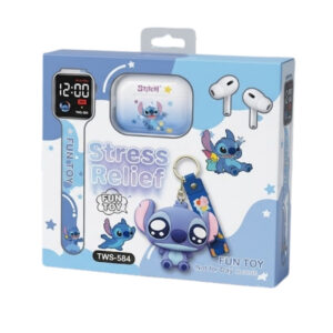 Poklon paket TWS-S84 fun toy 3 u 1 watch + TWS + toy plava