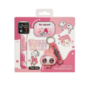 Poklon paket TWS-S84 fun toy 3 u 1 watch + TWS + toy rozi