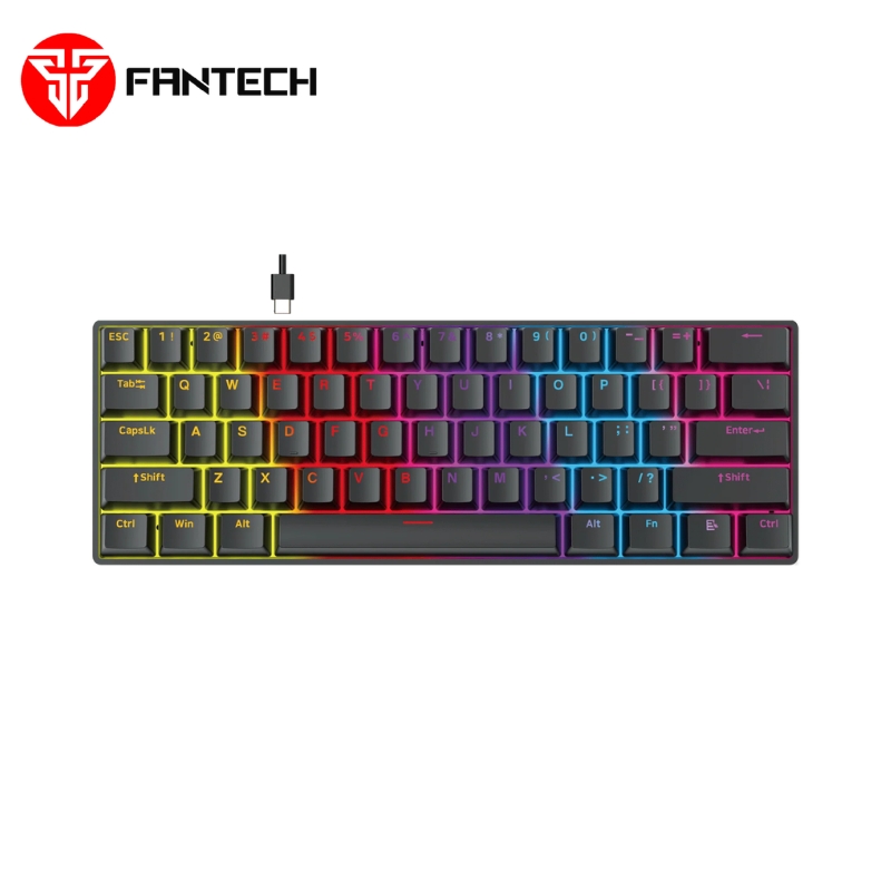 Mehanička žičana gaming tastatura FANTECH ATOM61 MK211 crna, crveni prekidači, 60% raspored