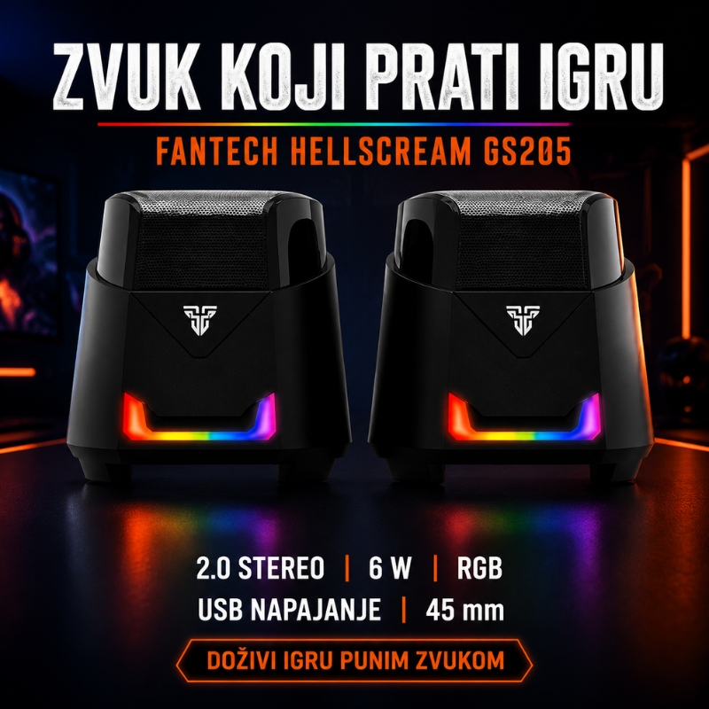 Gaming zvučnici 2.0 FANTECH Hellscream GS205 6 W, 45 mm, RGB, crni - Image 2