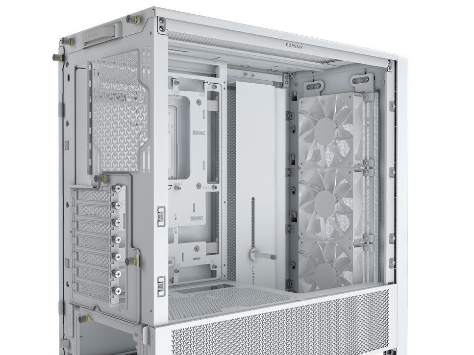 CORSAIR FRAME 4000D RS Case3xRS120 fans, 360mm radiator170mm cooler, 430mm GPU, ATX, White - Image 3