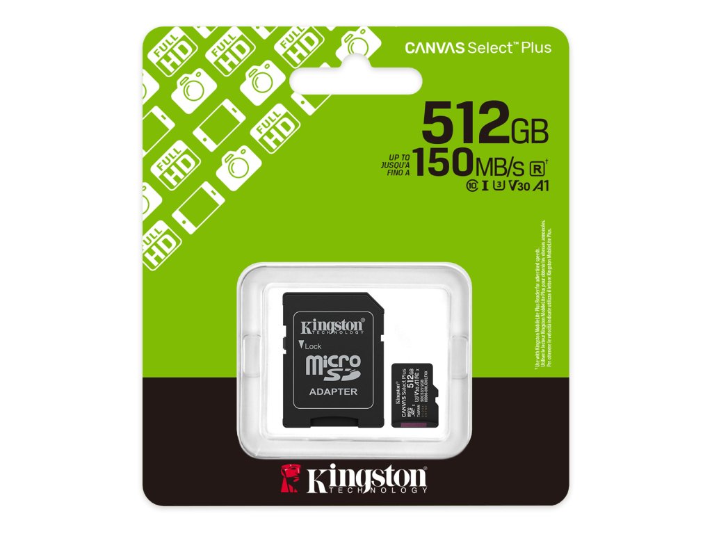 Kingston microSD 512GB Class10Canvas Select Plus150MBs Read,Class 10 UHS-I - Image 2