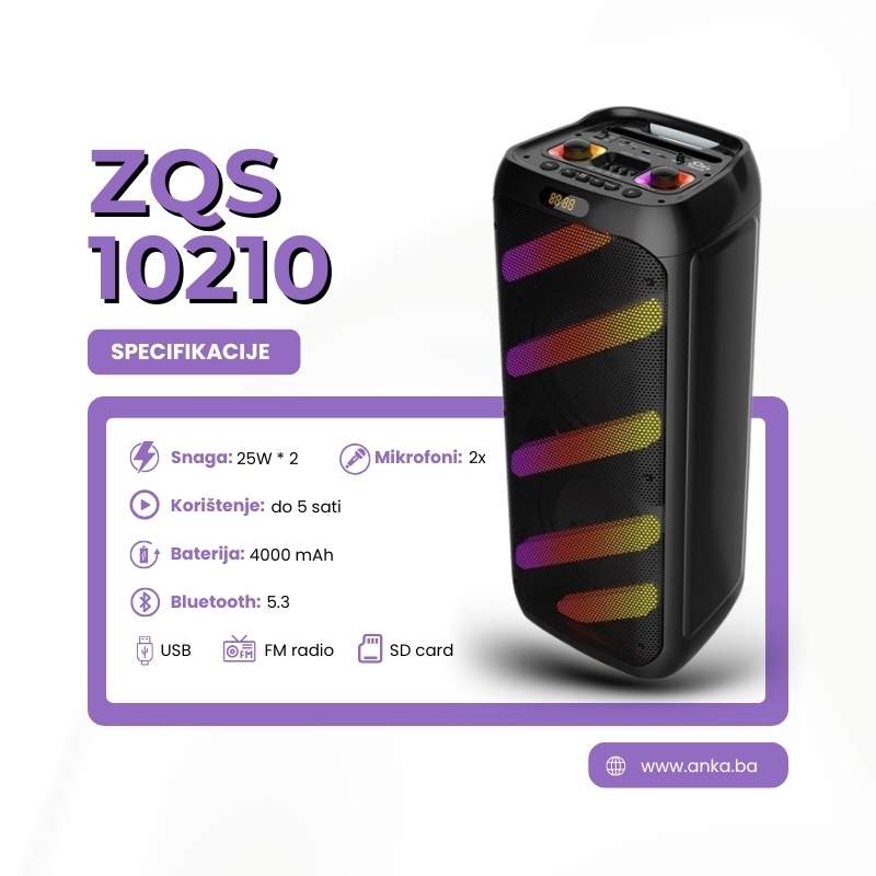 BLUETOOTH ZVUCNIK BT MIC X2 ZQS10210 347*297*790MM 25W*2 SING-E - Image 2