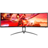 AOC Agon AG493UCX2 49" (48.8" viewable) Curved Gaming monitor, DQHD (5120x1440), 32:9, VA, 1800R, 165Hz, 4ms (GTG), 400 cd/m2, 3000:1, Adaptive Sync, HDR400, USB hub, 1x USB-C (DP Alt mode, PD 65W), 3x HDMI 2.0, 1x DP 1.4, Speakers, Ergo
