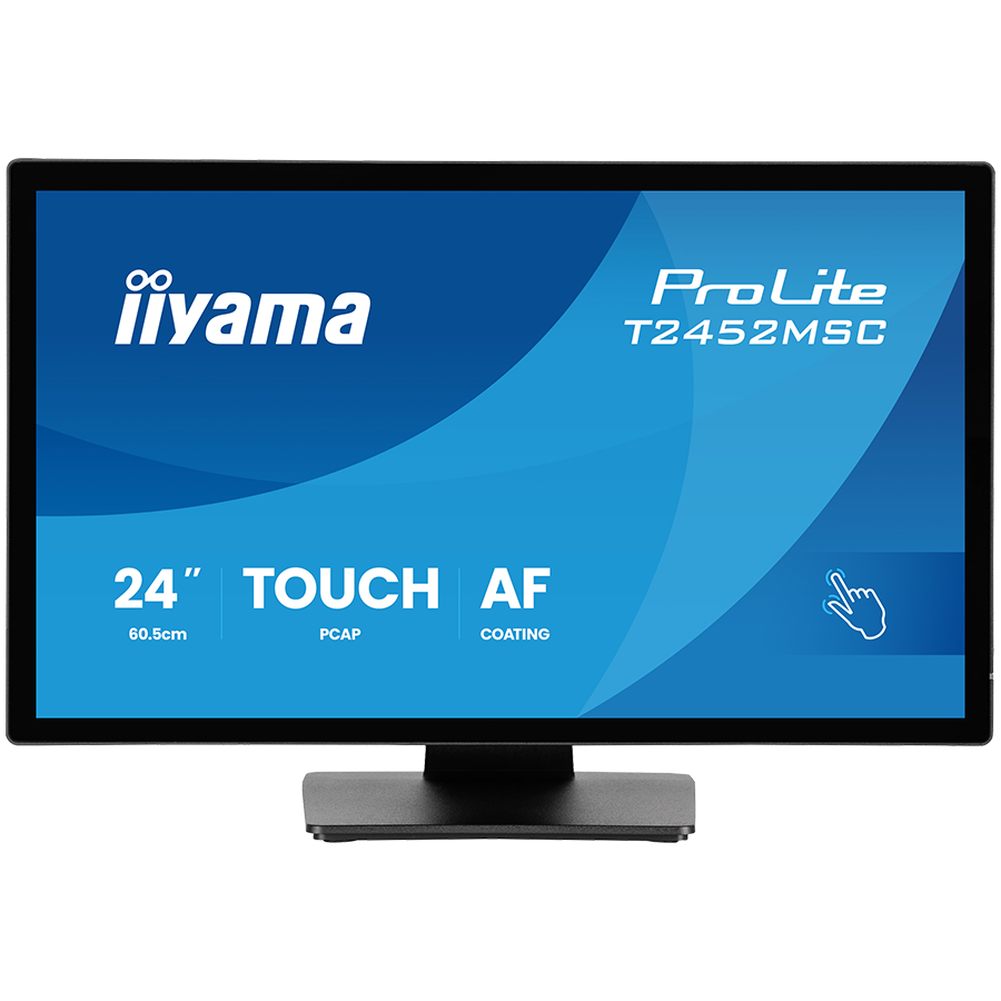 IIYAMA Monitor LED T2452MSC-B2 24" DeepContrast PCAP+ 10pt touchscreen 1920x1080 120Hz 400cd 5ms HDMI DP landscape, face-up tilt - Image 2