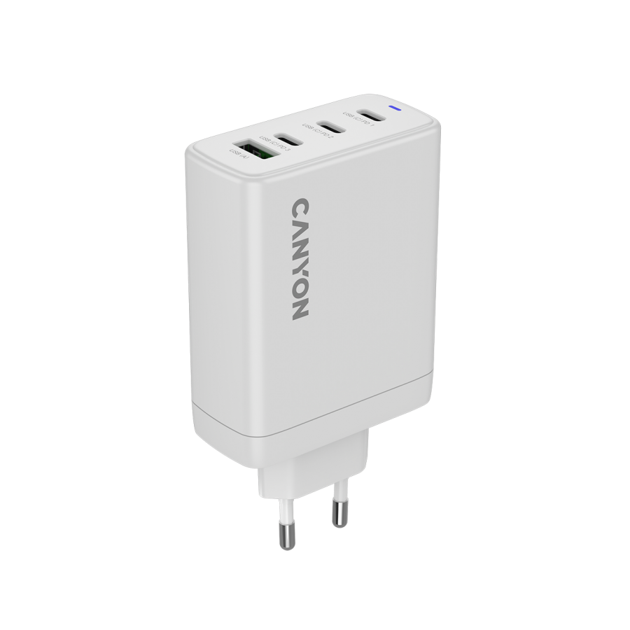 CANYON charger OnCharge 120 GAN Total 120W MAX 3 USB-C +1 USB-A White EU plug - Image 2