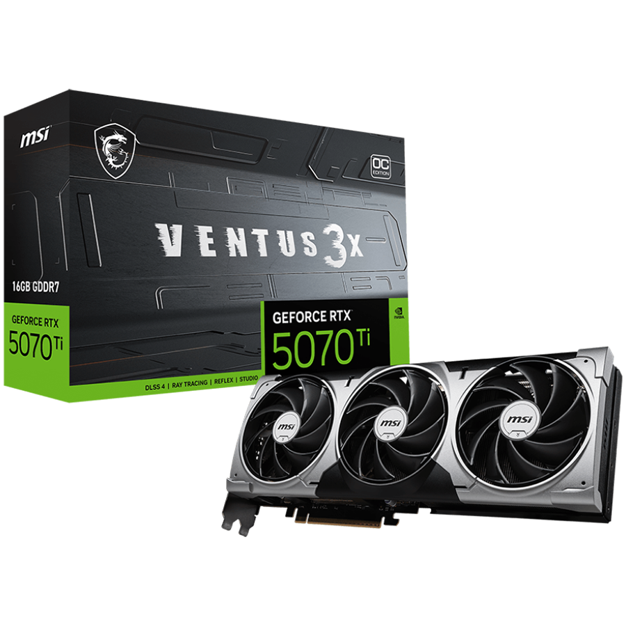 MSI Ventus GeForce RTX 5070 Ti 16GB GDDR7 PCI Express 5.0 Graphics Card RTX 5070 TI 16G VENTUS 3X OC - Image 2