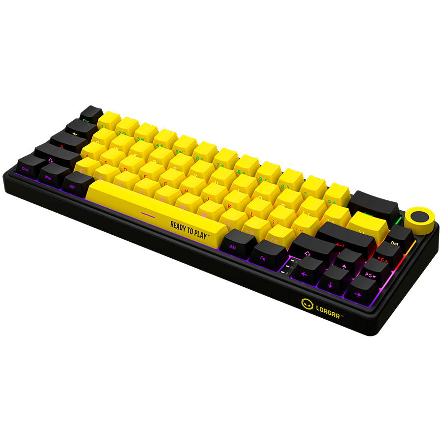 Mechanical 65% Keyboard Lorgar KBP70MW EN Wireless Black/yellow (LRG-KBP70MW-YL-US) - Image 3