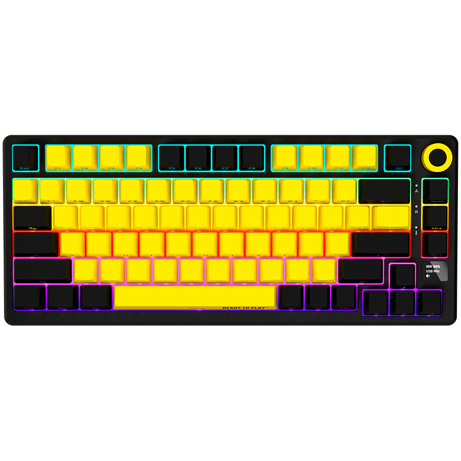 Mechanical 75% Keyboard Lorgar KBP7075W EN Wireless Black/yellow (LRG-KBP7075W-YL-US) - Image 2