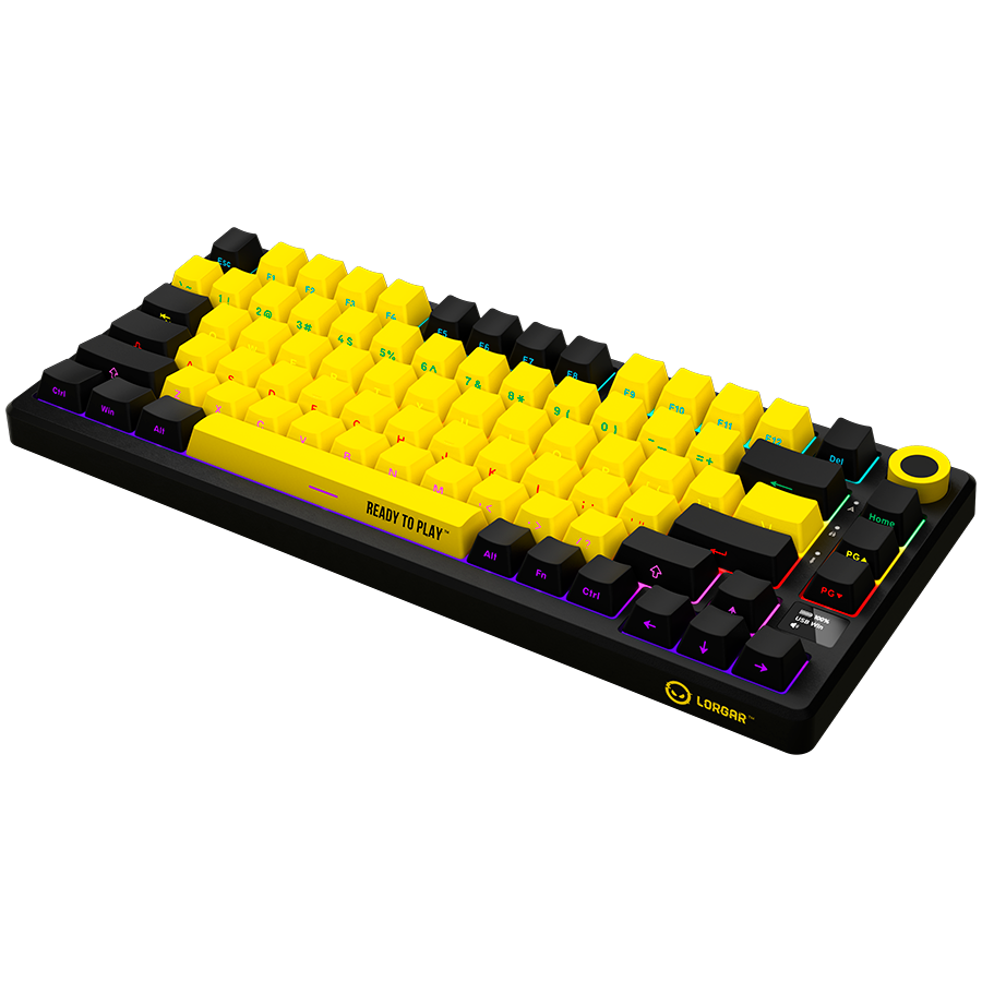 Mechanical 75% Keyboard Lorgar KBP7075W EN Wireless Black/yellow (LRG-KBP7075W-YL-US) - Image 3