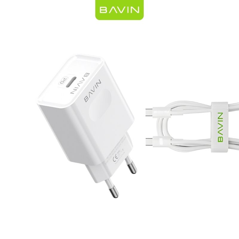 BAVIN PC837Y kucni punjac 20W TYPE C na TYPE C bijeli