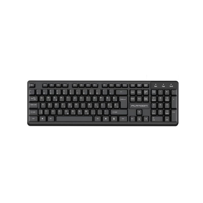 Bežična tastatura PL-26 sa 104 tipke crna PLATOON