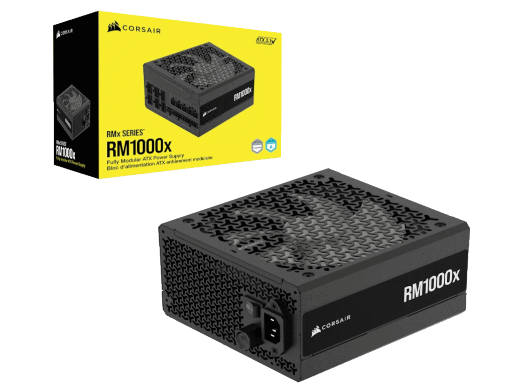 Corsair PSU 1000W RM1000xGold, Fully Modular, 12V-2x612xSATA, 4xPCIe, ATX 3.1, PCIe 5.1 - Image 2