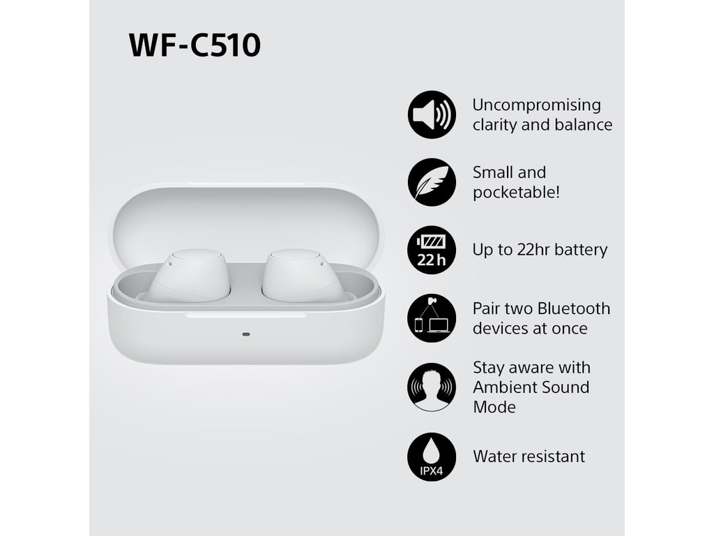 Sony bežične slušalice WF-C51011 sati trajanja baterije,s još 11 sati u kutijici za punjenje; - Image 3