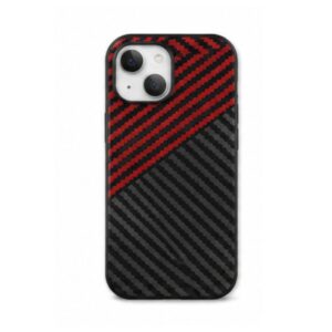 Carbon Silikonska Maskica za iPhone 14 | Carbon Zaštitna Futrola — iPhone 14, Crveno Carbon