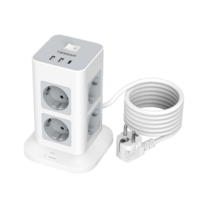 Tessan Produžni kabel Tessan TPS03-DE-C, 8x AC, 2x USB-A, 1x USB-C, 2m, 15W