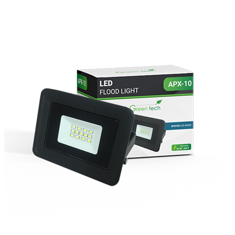 GREEN TECH LED reflektor Green Tech 10W, 6000K, IP65, crna boja - APX-10
