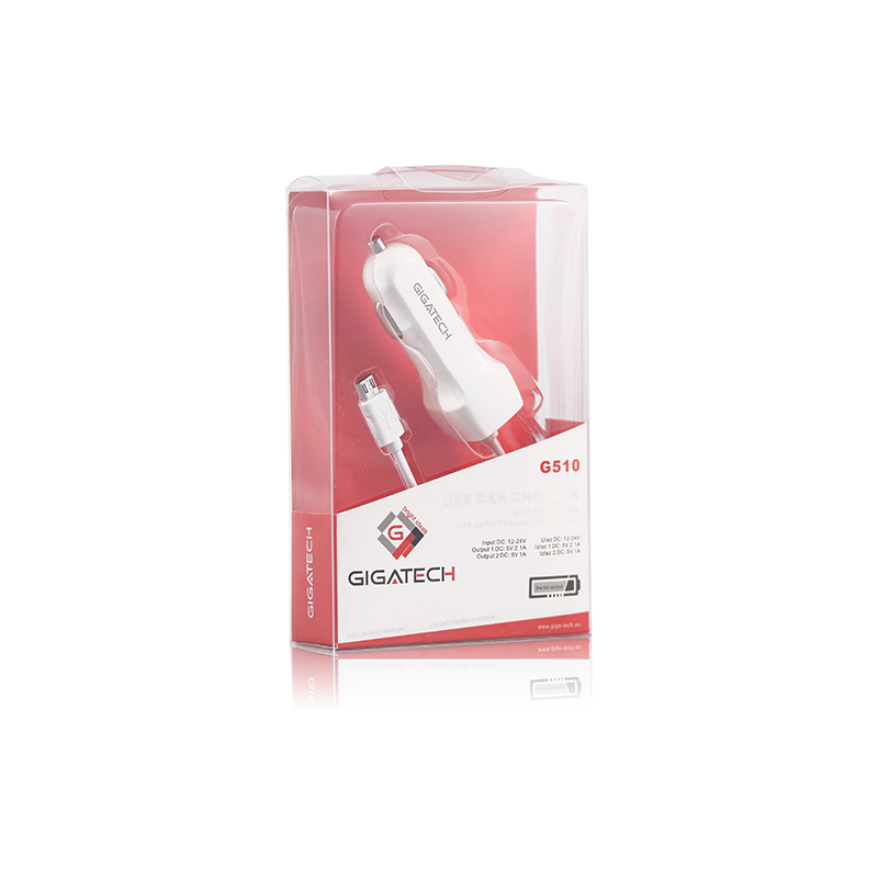 GIGATECH USB AUTO PUNJAČ S MIKRO KABLOM GIGATECH - G510