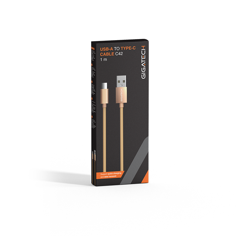 GIGATECH USB na C kabel Gigatech C42 1m, zlatni - Image 3