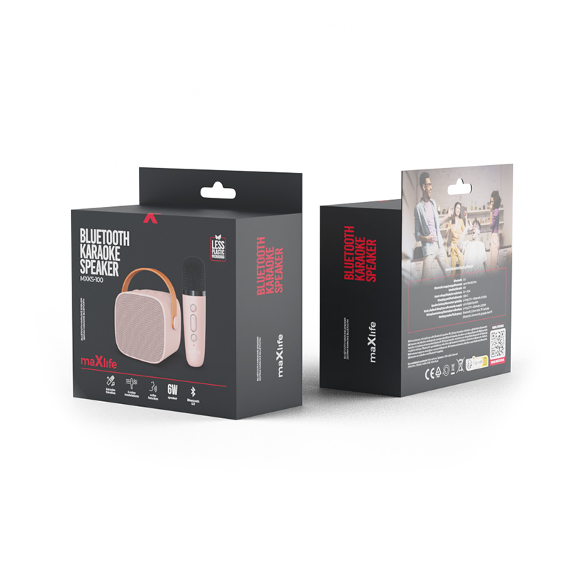 MaxLife Zvučnik MaXlife MXKS-100 bluetooth, karaoke s mikrofonom, pink - MXKS-100-PINK - Image 2