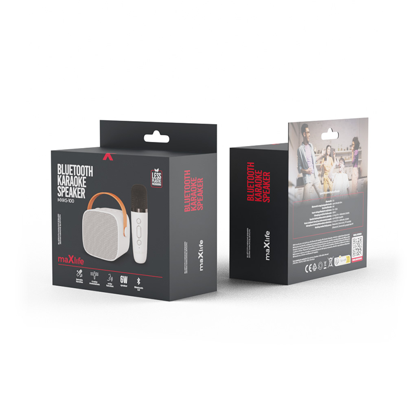 MaxLife Zvučnik MaXlife MXKS-100 bluetooth, karaoke s mikrofonom, bijeli - MXKS-100-WHITE - Image 2