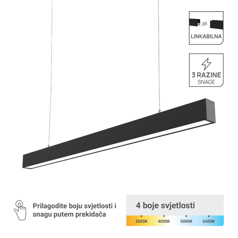 GREEN TECH LED linearna svjetiljka Green Tech modularna 30W, 4CCT, 130lm/W, 57cm - LL-5070-30W
