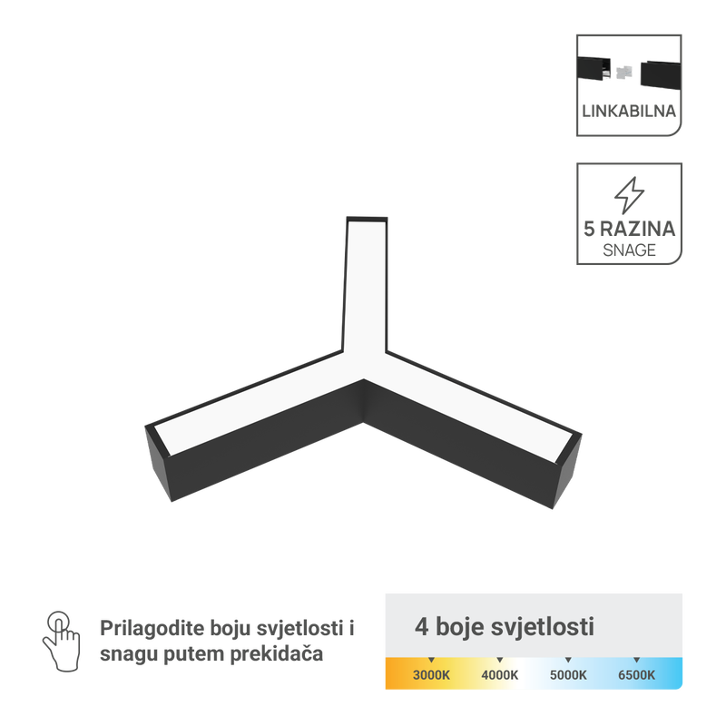GREEN TECH LED linearna svjetiljka Green Tech Y konektor 40W, 4CCT, 130lm/W - LL-5070-40W-Y