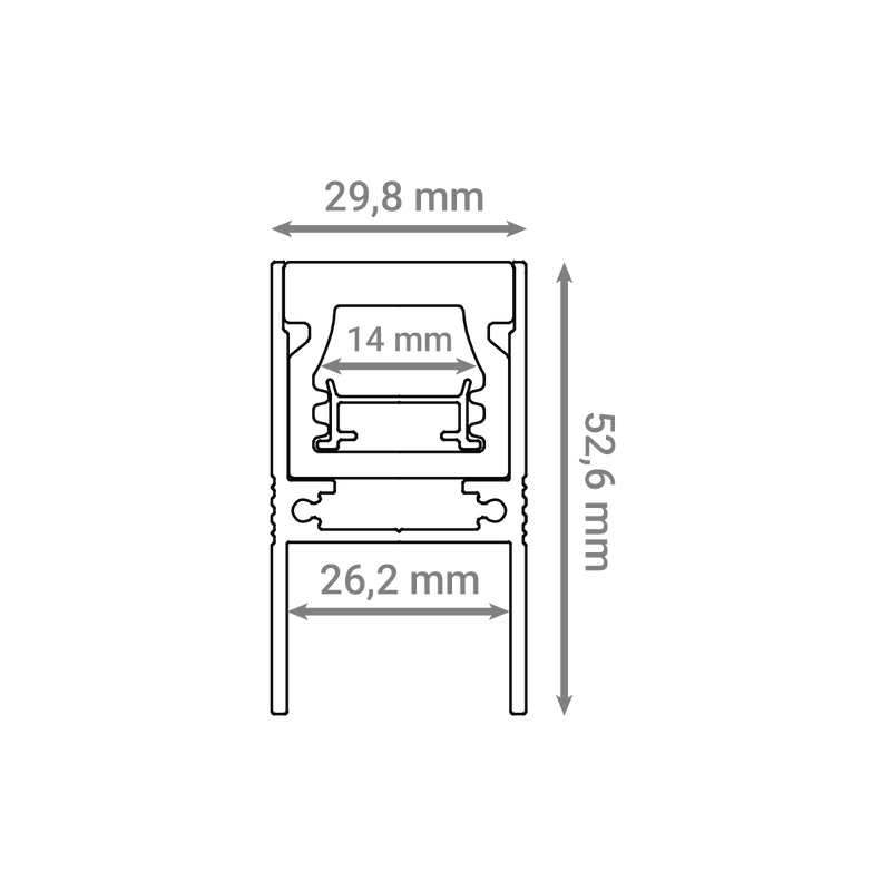 GREEN TECH Aluminijski profil Green Tech 29,8 x 52,6 x 2000 mm, nadgradni - AP-3053. - Image 2