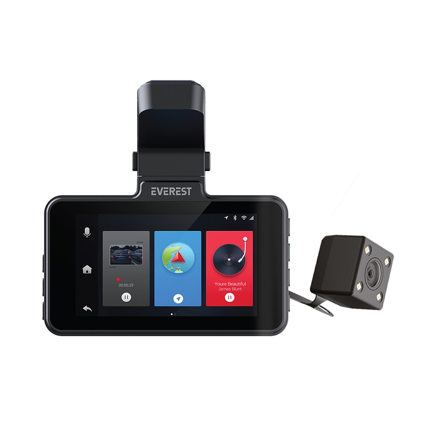Auto kamera Everest CAR15 3.0" IPS Screen 1080P 720P 120°Wide Angle G-Sensor Wifi 64GB TF Card Vehicle Front and Rear Camera, 42549