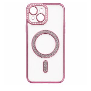 Fashion MagSafe prozirna maskica s cirkonima za iPhone — iPhone 14 Pro, Pink