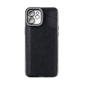 Shining Cirkon silikonska maskica za iPhone — iPhone 12 Pro, Crna